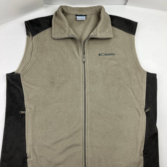 Men's Columbia Vest Fleece Sleeveless Size XL 2-Tone Grays Full Zip/Zip Pockets - Picture 5 of 10